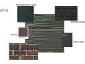 Selection of various materials, including siding, roofing, brick, and shutter with their colors at 1071 Bull Dog Ln, Wingate, NC 28174