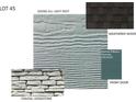 Image shows siding and paint color samples at 1074 Bull Dog Ln, Wingate, NC 28174
