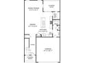 Layout of first floor featuring open kitchen, dining, Gathering room area and access to a covered patio and garage at 1213 Margo Mannor Dr, Fort Mill, SC 29708
