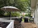 Back deck with a grill, umbrella, seating, and space for entertaining at 3500 Blessing St, Charlotte, NC 28208