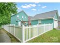 Spacious fenced backyard with a well-maintained lawn, providing a secure and private outdoor space at 7931 Baylis Dr, Huntersville, NC 28078