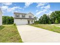 Beautiful two-story home featuring a two-car garage and a lush, partially wooded front yard at 3077 Light Ridge Sw Ct, Concord, NC 28027