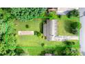 Aerial view of property, showcasing its expansive lot and lush surrounding landscape at 518 W School St, Maiden, NC 28650