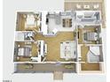 An overhead floorplan of the second floor showing bedrooms, bathrooms, and the deck at 103 Sycamore Rd, Salisbury, NC 28147