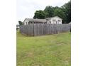 The backyard features a spacious lawn and a tall wooden privacy fence for outdoor living at 145 Honeycutt Rd, Salisbury, NC 28144