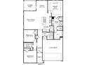 Detailed floor plan showcases the layout of this home with 3 bedrooms, a kitchen, and a 2-car garage at 1205 Morehead Dr, Salisbury, NC 28144