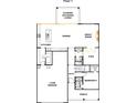 First floor plan featuring an open concept living area, kitchen, dining area, flex room, and 2-car garage at 220 Windy Dell Dr, Tega Cay, SC 29708