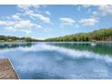 Expansive lake view with serene blue waters meeting the treelined shore under a partly cloudy sky at 6719 Love Point Rd, Denver, NC 28037