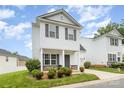 Charming two-story home with a covered porch and a well-manicured lawn at 8005 Stevie Oaks Ln, Charlotte, NC 28215