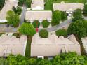 Aerial view of a neighborhood featuring homes with well-maintained landscaping and a community feel at 4510 Glenlea Commons Dr, Charlotte, NC 28216
