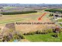 Aerial view shows the approximate location of the home and surrounding acreage at 3000 Paul Payne Store Rd, Taylorsville, NC 28681