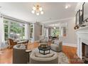 Spacious living room with hardwood floors and large windows at 901 Hartford Ave, Charlotte, NC 28209