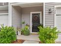 Close-up of the front door entrance, featuring an outdoor rug, plants, and the house number at 524 Tayberry Ln, Fort Mill, SC 29715