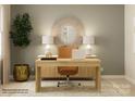 Bright home office featuring a modern desk, stylish decor, and plenty of natural light at 1569 Croydon St, Indian Land, SC 29707