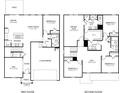 Layout of a spacious two-story home, including 5 bedrooms, 3 bathrooms, open living spaces, and a 2-car garage at 2143 Rolling Hills Ct, Stanley, NC 28164