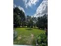 View of expansive backyard area with large trees at 15116 Legend Oaks Ct, Fort Mill, SC 29707
