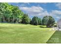 Spacious backyard featuring a sprawling lawn and mature trees, offering privacy and ample space for activities at 604 Palmerston Ln, Waxhaw, NC 28173