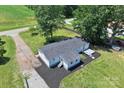 Aerial view of home with lush landscaping, large lot and shed at 5354 Sherrills Ford Rd, Catawba, NC 28609