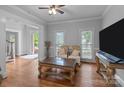 Comfortable living room with hardwood floors and a view of the front entrance at 654 9Th N St, Albemarle, NC 28001
