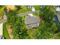 Birds-eye view of a well-maintained home showcasing the backyard and landscaping at 7818 Russell Rd, Indian Trail, NC 28079