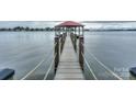Private dock with covered gazebo extending into the serene lake waters, excellent for boating at 7945 Placid Ct, Denver, NC 28037