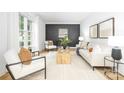 Bright living room with a modern color palette, hardwood floors, and large windows at 4808 Cobble Glen Way, Charlotte, NC 28269