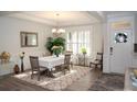 Bright and stylish dining room with a white tablecloth and a window with custom shutters at 5332 Pembrey Dr, Denver, NC 28037