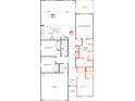 Detailed floor plan showcasing the layout of a home, including bedrooms, bathrooms, and kitchen at 2025 Cunningham Farm Dr, Indian Trail, NC 28079