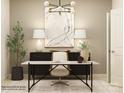 A staged office showcases a modern desk, stylish chair, and elegant decor creating a productive atmosphere at 2837 Morning Song Way, Lancaster, SC 29720