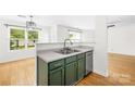 Functional kitchen area with modern appliances and green cabinets, great natural light at 8614 Westhope St, Charlotte, NC 28216