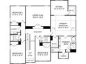 Upper floor plan displaying bedroom locations, including a sitting area and primary bath at 304 Coronado Ave, Matthews, NC 28104