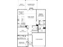 Detailed floor plan showcases gourmet kitchen, primary bedroom suite, flex space, and two-car garage at 905 Exeter Dr, Sherrills Ford, NC 28673