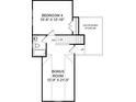 Upstairs floor plan includes a bonus room, bedroom, bathroom and unfinished storage space at 3061 Bent Willow Dr, Indian Trail, NC 28079