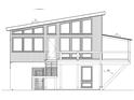 Architectural blueprint of a two-story home showcasing a deck, stairs, and multiple windows at 3565 Big Timber Dr, Sherrills Ford, NC 28673