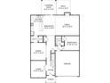 Layout of the first floor, showing the kitchen, living and dining rooms, bedroom and garage at 4121 Vista Pine Dr, Charlotte, NC 28215