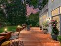 View of the expansive wooden deck and outdoor living space at 19205 Hidden Cove Ln, Cornelius, NC 28031
