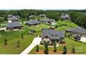 Aerial view of a suburban home featuring a well-kept yard and a pool in a neighborhood setting at 3256 Fairmead Dr, Concord, NC 28025