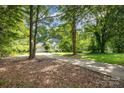 Exterior home view with a long driveway and trees surrounding the house at 204 S Deerfield Cir, Salisbury, NC 28147