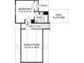Upstairs floor plan featuring an additional bedroom, bathroom, bonus room and storage area at 900 Exeter Dr, Sherrills Ford, NC 28673