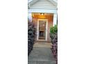Inviting entrance featuring a glass storm door and manicured shrubbery at 3549 Calpella Ct, Charlotte, NC 28262