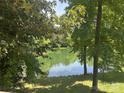 Beautiful pond with trees and light reflecting on the water at 322 Oakview Dr, Salisbury, NC 28146