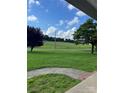 Serene view from the porch showcasing a lush green front yard at 28518 Flint Ridge Rd, Albemarle, NC 28001