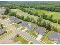 Aerial view of a desirable golf course community with lush green landscape and well-maintained homes at 7739 Village Pkwy, Locust, NC 28097