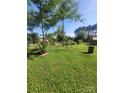 Expansive backyard with lush green grass and mature trees offering shade and privacy at 111 Redwood Ln, Gastonia, NC 28052