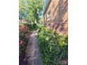 Beautifully landscaped walkway with flowers and greenery along the side of the home at 111 Redwood Ln, Gastonia, NC 28052