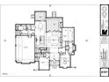 Detailed floorplan showing a layout of the kitchen, living areas, primary bedroom, and outdoor patios at 1418 Samuel Spencer Pkwy, Davidson, NC 28036