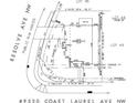 Survey map showing property lines, house location, and street at 9520 Coast Laurel Nw Ave, Concord, NC 28027