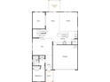 First-floor layout featuring a kitchen, Gathering room, den, fifth bedroom, three-car garage, and entry porch at 3001 Cunningham Farm Dr, Indian Trail, NC 28079