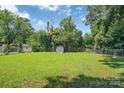 Green and spacious fenced-in backyard with ample room for recreation and relaxation at 6208 Karenstone Dr, Charlotte, NC 28215