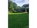 Expansive backyard with lush green grass, mature trees, and a home in the background at 1628 Cecelia Dr, Gastonia, NC 28054